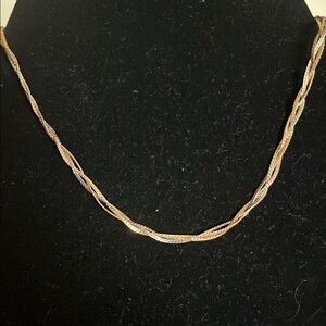 Elegant Gold and Silver Braided Necklace
